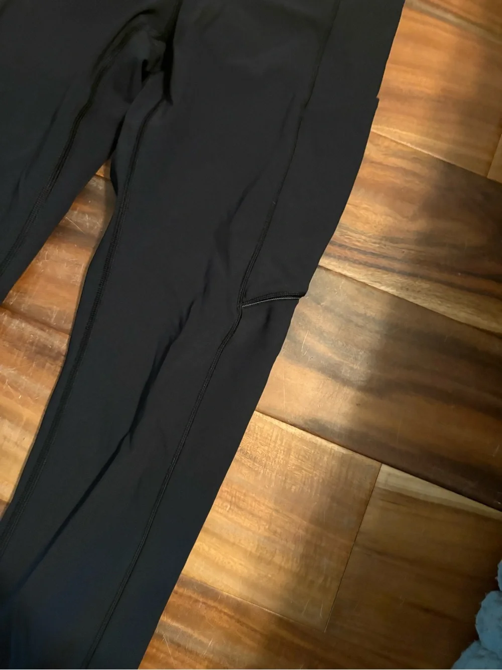 Lululemon Black Leggings Womens Size 4 Side Pockets‎ Zip Back Running (1283)